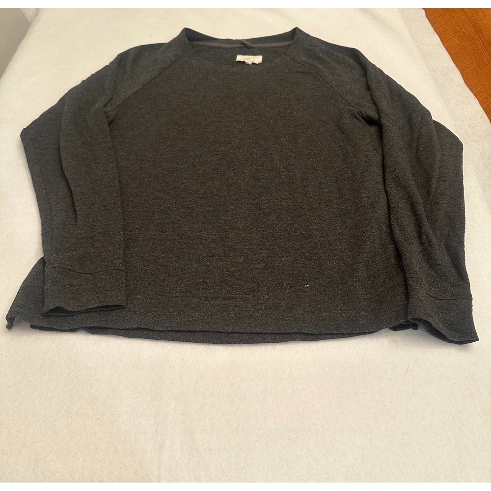 Lou & Grey Signaturesoft Dark Gray Raglan Long Sleeve Top Womens Size S CA57421